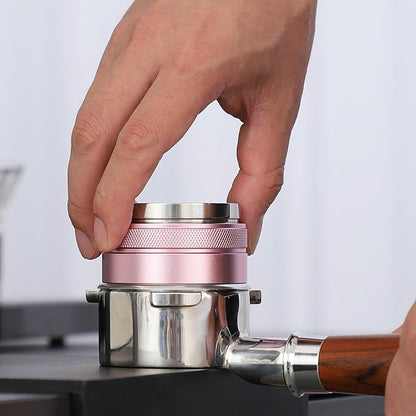 58mm Coffee Distributor and Tamper,Dual Head Coffee Leveler Fits for Gaggia E61 58mm Portafilter,Professional Espresso Hand Tamper.(Light pink)