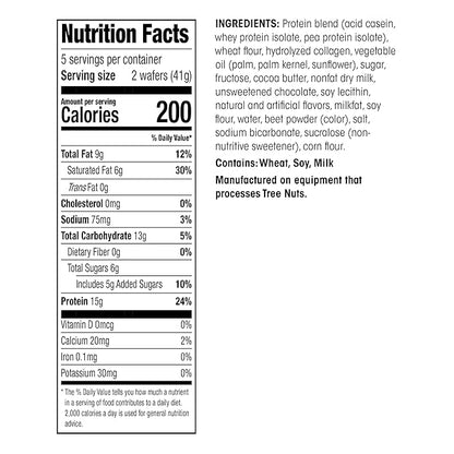 WonderSlim Protein Wafer Snack Bar, Raspberry, 200 Calories, 15g Protein, 0mg Cholesterol (5ct) (Pack of 2)
