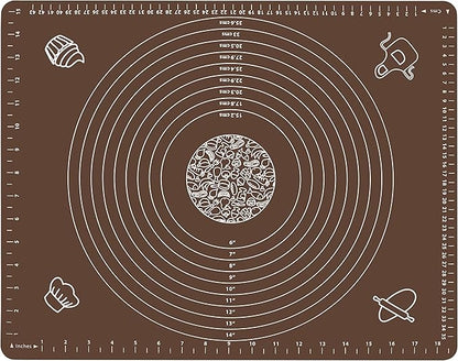 Silicone Baking Mat for Rolling Pastry Dough with Measurements, 19.7" x 15.7" BPA Free Non stick and Non Slip Coffee Table Sheet Baking Supplies for Bake Pizza Cake