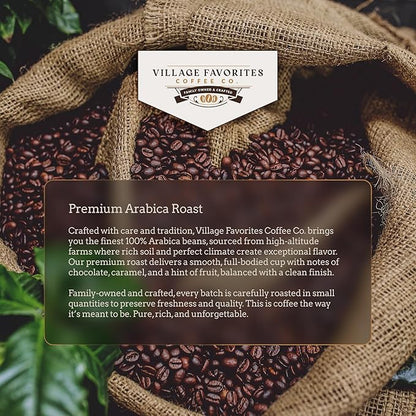 Village Favorites Flavored Coffee – Low Acid, Mold-Free, 100% Arabica, Slow Roasted Medium Roast, Smooth & Stomach Friendly, Ground, 1LB Bag (16oz)- Kosher (16oz, Toasted S’mores)