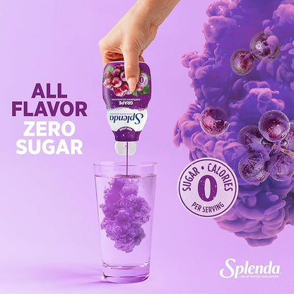 SPLENDA Liquid Water Enhancer Drops, Sugar Free, Zero Calorie, Natural Flavor, Concentrated Drink Mix, 3.11 Fl Oz Each Bottle (Grape, 2 Pack)