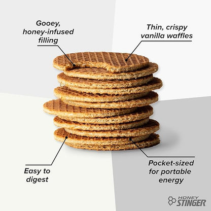 Honey Stinger Organic Mini Vanilla Waffles, Energy Stroopwafel for Exercise, Endurance and Performance, Sports Nutrition for Home & Gym, Pre and Post Workout, 1 Bag, 5.3 Ounce