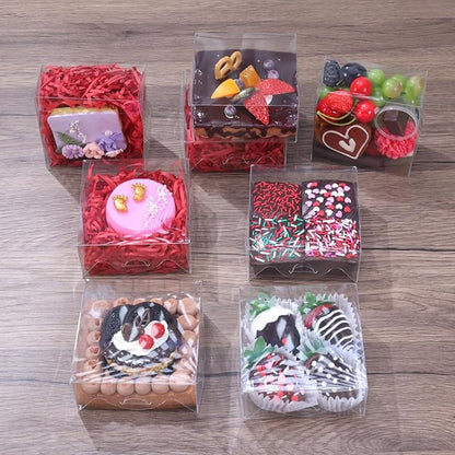 90pcs Clear Plastic Bakery Boxes (4x4x2 Inch) - Perfect for Wedding & Party Treat Favors