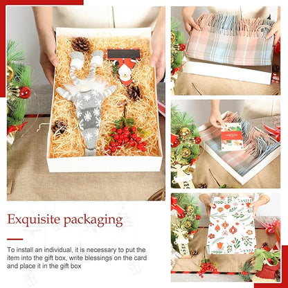 joyhalo 16 Pcs Christmas Gift Boxes with Lids for Presents Bulk 14.5" x 9.5" x 2.5" Large Gift Boxes for Clothes, Wrapping Xmas Robe, Shirt, Goody for Christmas, Birthdays, Wedding, 4 Designs