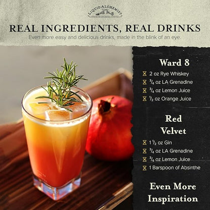 Liquid Alchemist Grenadine Syrup for Cocktails - Real Ingredients Make our Pomegranate Syrup the Perfect Shirley Temple Mix - Our Small Batch is Non-GMO, Gluten Free & Vegan (25 oz)