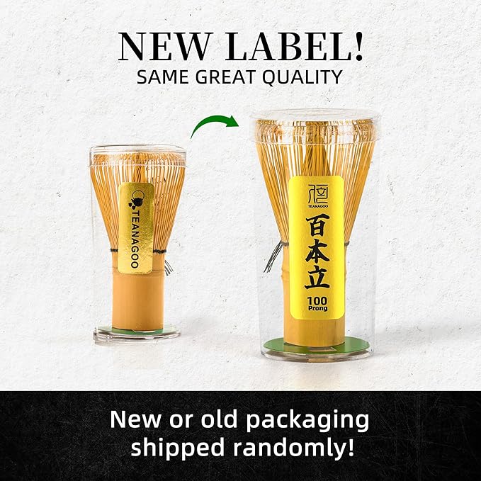 TEANAGOO Matcha Whisk Set,Matcha Whisk(100 prongs) with Green Holder,6-PCS Traditional Starter Set,Scoop(Chashaku),Tea Spoon,Bamboo Chasen for Making Latte,Ceremony Accessory,Gife for Friend/Family