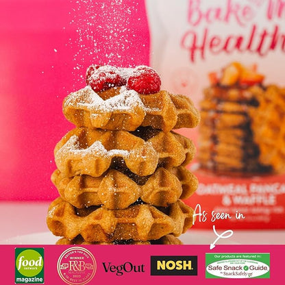Bake Me Healthy Vegan Waffles & Pancake Baking Mix - Gluten & Dairy Free, Vegan, Non-GMO, Low Sugar, Allergy-Friendly, Plant-Based, Easy to Make, 12oz/ 339g Resealable Pouch (Pack of 1)