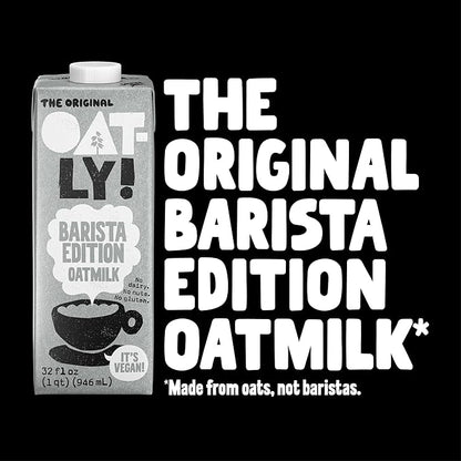 Oatly Barista Edition Oat Milk - Crafted for Coffee | Dairy-Free, Plant-Based, Shelf-Stable Milk that makes Perfect Foam (32 oz, 12-pack)