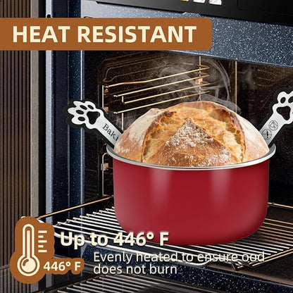 2-Pack Silicone Bread Sling for Dutch Oven – Fits 4–7 Qt Round Dutch Ovens – Heat Resistant Baking Mat with Handles, 0.7mm Thick, Oven Safe up to 446°F