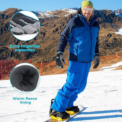 HANDLANDY Waterproof Insulated Work Gloves, 3M Thinsulate Thermal Winter Gloves for Men Women Touch Screen, Warm Ski Snowboard Cold Weather Gloves (Large, Blue)