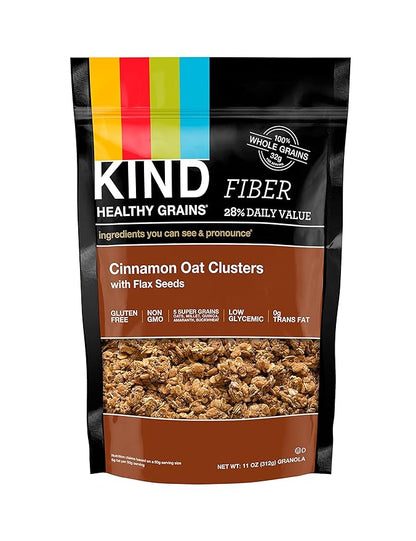 KIND Healthy Grains Clusters, Cinnamon Granola, Healthy Snacks, Gluten Free, 3 Count