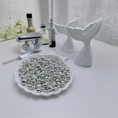Edible Silver Sugar Pearls Sprinkles Candy Mix Size Pearls Cake Decorations Cupcake Toppers Decorating Perfect for Wedding Party Valentine Christmas Supplies 4.58OZ