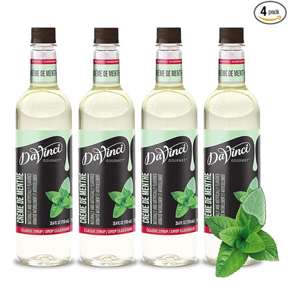 DaVinci Gourmet Classic Crème De Menthe Syrup, 25.4 Fluid Ounces (Pack of 4)