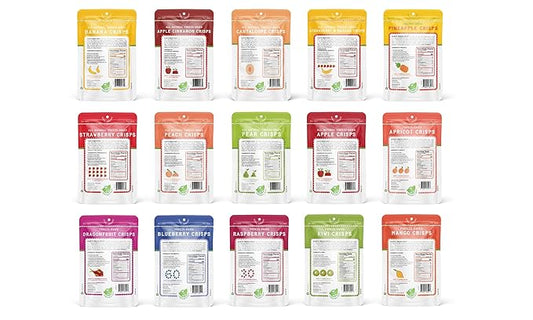 Nature’s Turn Freeze-Dried Fruit Crisps –Healthy, Gluten-Free,Crispy & Delicious, Plant-Based Snack, Ideal for Cereal, Smoothies, School Lunches, & On-the-Go, Ultimate Variety Bags of 36(0.53 oz Each)