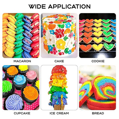 Gel Food Coloring 8 Colors x 0.35 oz Concentrated Gel Based Food Dye Vibrant Icing Colors Neon Food Coloring for Baking Cake Decorating Cookies Fondant, 10g / Bottle