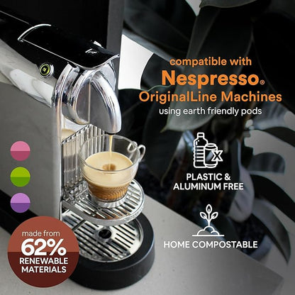 Woken Coffee Compostable Nespresso Pods Variety Pack - Dark and Medium Roast Italian Espresso Compostable Coffee Pods Compatible with Nespresso Machine (40 Pod Count, 4 Boxes)