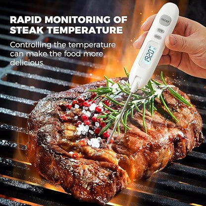 Meat Thermometer Digital - Instant Read Food Thermometer for Cooking Grilling Air Fryer Griddle Probe Kitchen Gadgets Essentials BBQ Grill Smoker Oil Fry Candy Turkey Instant Read Thermometer