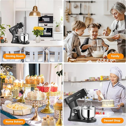 ZACME 7.4QT Household Stand Mixer 800W with Aluminum Die Casting Mixers Kitchen Electric Stand Mixer Metal Dough Mixer with Stainless Steel 7L Bowl, Dough Hook, Whisk and Beater