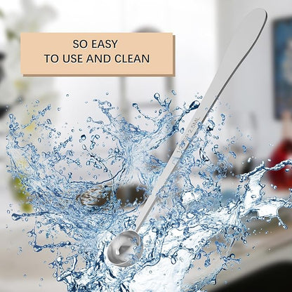 2PCS 1 Teaspoon(1tsp, 1/3tbsp, 5 ml) Single Measuring Spoon, Extra-long Handle Individual Measure Scoop, Stainless Steel Spoons Only