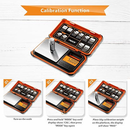 Precision Pocket Scale, 200gx0.01g Jewelry gram Scale, Digital Food Scale with LCD Display, one-Click Conversion 6 Units, mini Scale for Kitchen/Powder/Coffee/Coins(Battery Included)