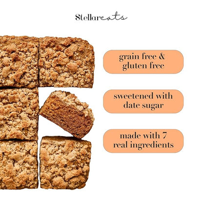 Stellar Eats Grain-Free Coffee Cake Baking Mix | Gluten-Free, Dairy-Free, Plant-Based, Paleo-Friendly, Naturally Sweetened with Date Sugar, Certified Kosher | Almond Flour-Based | 12.6 oz | 1 Pack