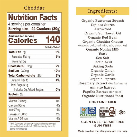 Simple Mills Pop Mmms Cheddar Baked Snack Crackers, Gluten Free, 4 Ounce (Pack of 1)