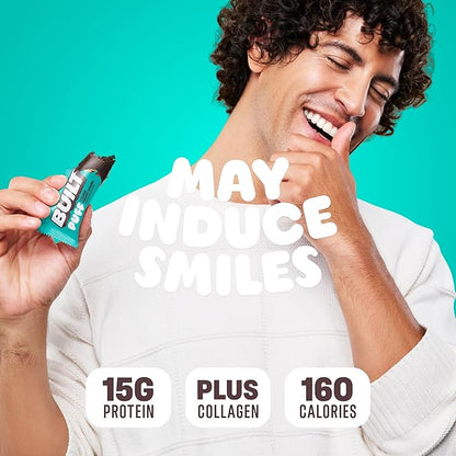 Built Bar, Puff Protein Bars, Cookie Dough Chunk Puff, 15g Protein Snacks, On-The-Go Bars, Only 160 Calories, 8g Sugar, Collagen, Not Gluten Free, 12 Count