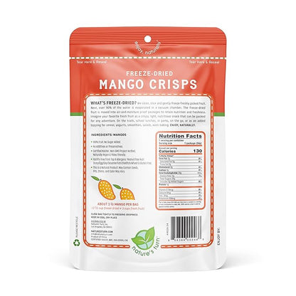 Nature's Turn Freeze-Dried Fruit Snacks, Mango Crisps, Pack of 6 (1.2 oz Each)