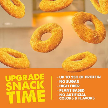 Crisp Power Protein Pretzels, NEW Cheddar, High Protein Vegan Keto Snack, 25 G Plant Based Protein, Low Carb Crunchy Pretzel Snacks, No Added Sugar, No Seed Oils, 1.75 oz Bags, 6 Pack