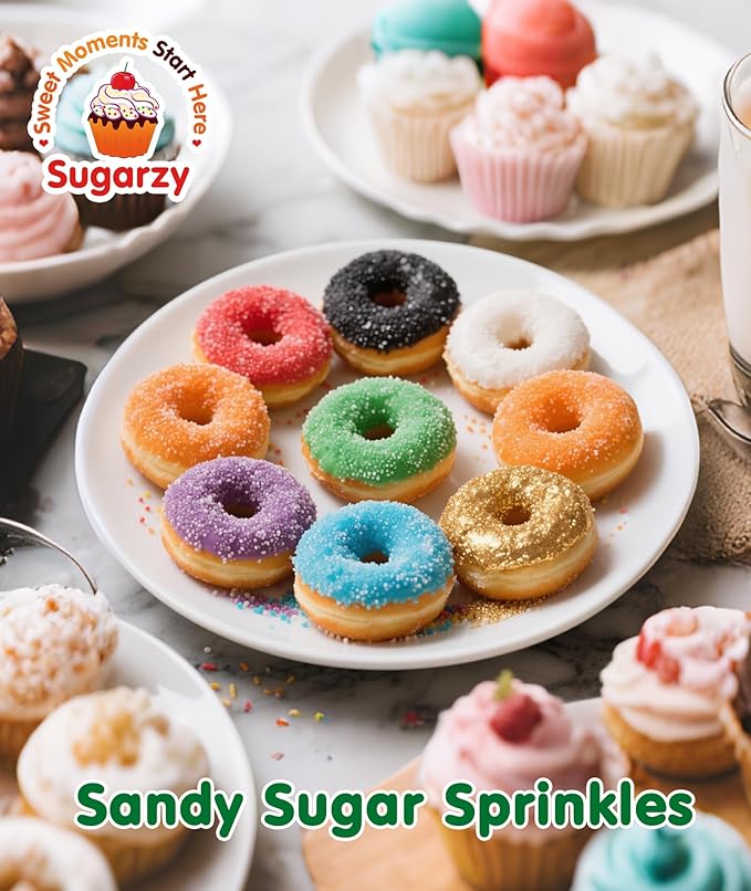 Edible Green Sprinkles,Christmas Sanding Sugar Sprinkles,150g/5.3oz,Edible Sugar Crystals for Cake Decorating,Sprinkle Mix for Cookies,Ice Cream,Fondant Cake,Caramel Apples,Cupcakes,Desserts,Wedding Party Valentines Halloween Christmas Supplies