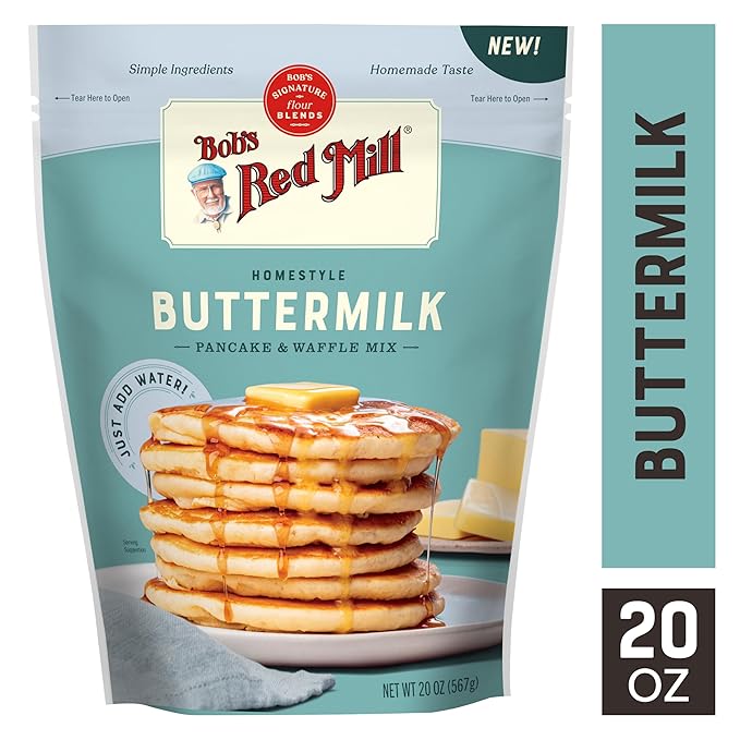 Bob's Red Mill Signature Buttermilk Pancake Mix, 20oz (Pack of 1)- Just Add Water, Makes 32-40 Pancakes per Bag