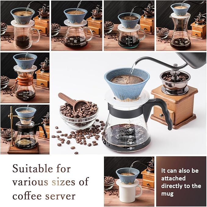Ceramic Reusable Coffee Filter Dripper Paperless Sustinable Mt. Fuji Made in Japan (Orange)