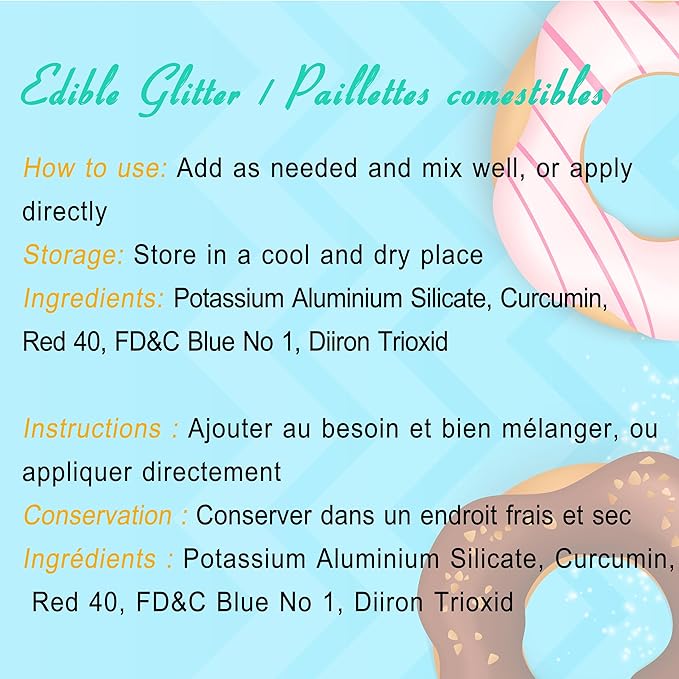 Edible Glitter - 30g Edible Luster Dust Metallic Food Grade Coloring Glitter for Drinks, Cake Decorating, Baking - Edible Dust Powder Shimmer Sprinkle Powder for Icing, Cocktail, Wine, Candy (Blue)