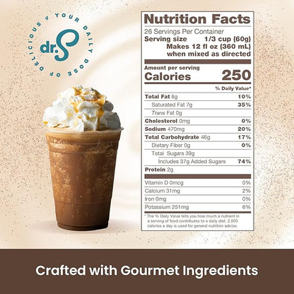 Dr. Smoothie Café Essentials Classic Latte – No Artificial Colors, Flavors, Sweeteners – Shelf Stable – 155mg of Caffeine per Serving – Great for Hot, Iced, & Frozen Frappes (3.5 lb Bag, 26 Servings)