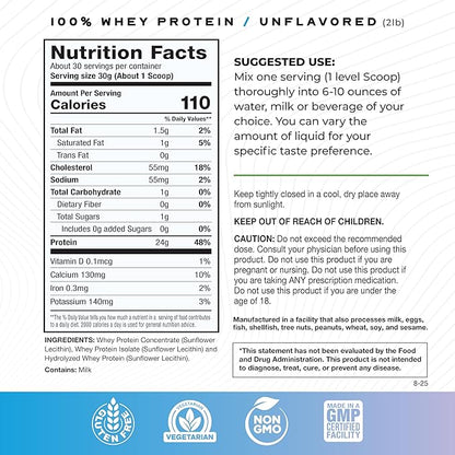 Muscle Feast 100% Grass Fed Whey Protein Powder, All Natural Hormone Free Paure Raised Whey Protein Powder for Women & Men- Whey Concentrate, Isolate & Hydrolyzed Protein Powder Blend- Unflavored, 2lb