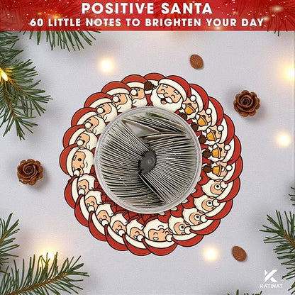 Positive Santa Jar – 60 Funny Emotional Support Santa Jar- Christmas Gifts for Teens, Women, Men, Coworkers, Teachers, Sisters, Friends – Christmas Stocking Stuffer for Teen Girls, Boys, Women