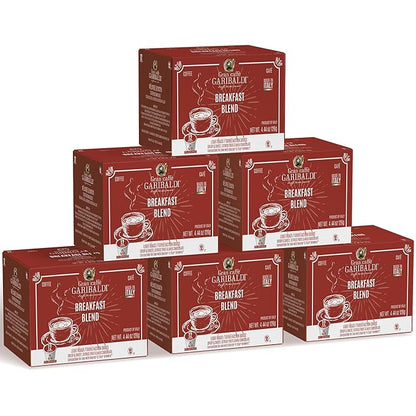 Caffè Garibaldi Breakfast Blend Coffee Pods, Single-Serve Capsules for Keurig K-Cup Brewers, Single Serve Cups with 100% Arabica Blend, 72 Count Recyclable Coffee Pods - Light Roast