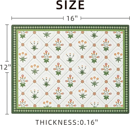 Dish Drying Mat, Diatomaceous Earth Soft Coffee Mat, Absorbent Silicone Dish Drying Mat for Kitchen Counter or Sink for Kitchen Bathroom Coffee Bar (Green, 12 x 16 Inches)