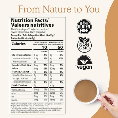 Real Mushrooms Functional Coconut Creamer with Reishi, Lucuma & Ceylon Cinnamon – Organic, Dairy-Free – Vegan Coffee Creamer for Smoothies & Drinks – 90 Servings Organic Cream Coconut Powder