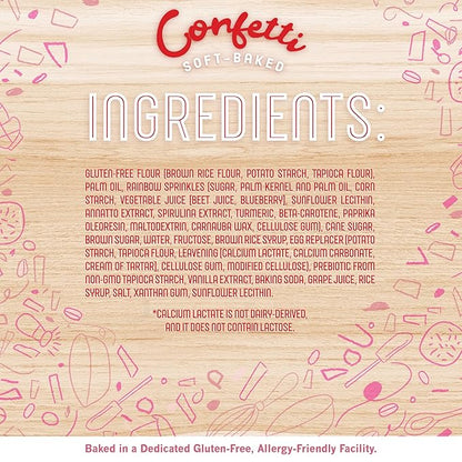 Cybele’s Free To Eat Gluten-Free & Vegan Cookies - Plant-Based, Dairy, Soy, & Nut Free - Soft-Baked School Safe Snack For Kids & Adults - 12 Cookies Per 6 oz Box (Confetti, Pack of 1)