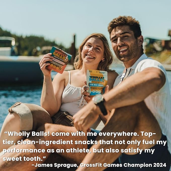 Wholly Balls Protein Bites – Healthy Plant-Based Snack | High Protein, Low Sugar, Gluten-Free Energy Balls (Pack of 3, O.G)