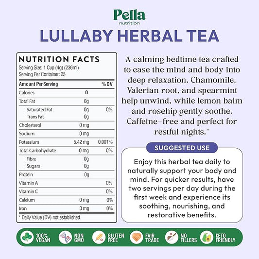 Chamomile Tea with Hibiscus, Peppermint, Spearmint, Rosehip, Valerian Root, Lemongrass, Cornflowers – Kosher, Vegan, No Caffeine – Calming Mint-Citrus Evening Herbal Drink for Relaxation (25 Tea Bags)