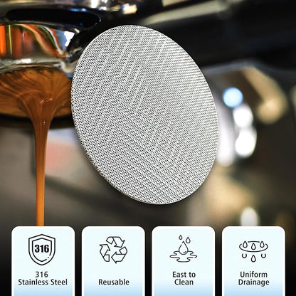 58.5mm Espresso Dosing Funnel and Puck Screen Set, Espresso Coffee Dosing Ring & 1.7mm 316 Stainless Steel Espresso Portafilter for Coffee Portafilter Filter Basket