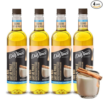DaVinci Gourmet Sugar-Free Egg Nog Syrup, 25.4 Fluid Ounces (Pack of 4)