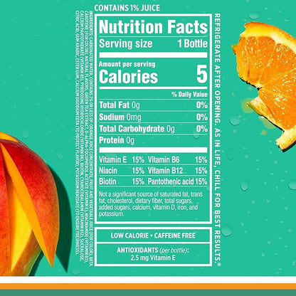 Sparkling Ice, Orange Mango Sparkling Water, Zero Sugar Flavored Water, with Vitamins and Antioxidants, Low Calorie Beverage, 17 fl oz Bottles (Pack of 12)