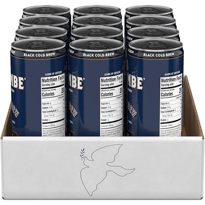 La Colombe Coffee, Cold Brew Black, Unsweetened, 11 fl oz Cans (Pack of 12), Coffeehouse Quality, Natural Sweetness, Specialty Grade Coffee Beans, Ready-to-Drink On-the-Go
