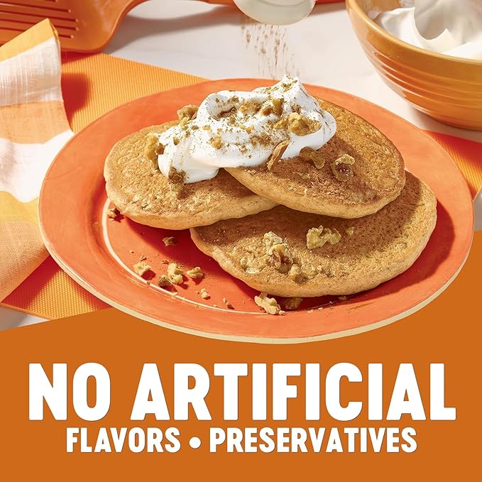 Krusteaz Baking Mix, Pumpkin Spice Complete Pancake Mix, Light & Fluffy, Made with Real Pumpkin & No Artificial Flavors or Preservatives, 16 OZ Box (Pack of 2)