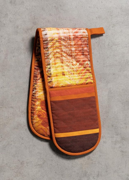 Maison d' Hermine Double Oven Mitts 100% Cotton 7"x35" Double Oven Mitt Heat Resistant BBQ Cooking Gloves with Loop, Baking, Grilling, Home, Kitchen, Handling Hot Pans (Thanksgiving Tartan)