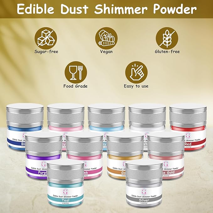 Glitter & Glitz Edible Glitter for Drinks - Premium Drink Glitter Edible Dust for Cocktails, Baking, Brew, Champagne - Luster Dust and Cocktail Glitter - Edible Glitter for Drinks Decoration (Green, 5Grams)