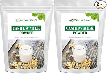 Z Natural Foods Cashew Milk Powder, Cashew Milk for Healthy Heart, Bones, and Skin, Ideal for Tea, Smoothies, and Recipes, High in Fiber, Non-GMO, Vegan, Gluten-Free, Kosher, 1 lb. (Pack of 2)